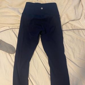 cropper navy blue lulu lemon leggings